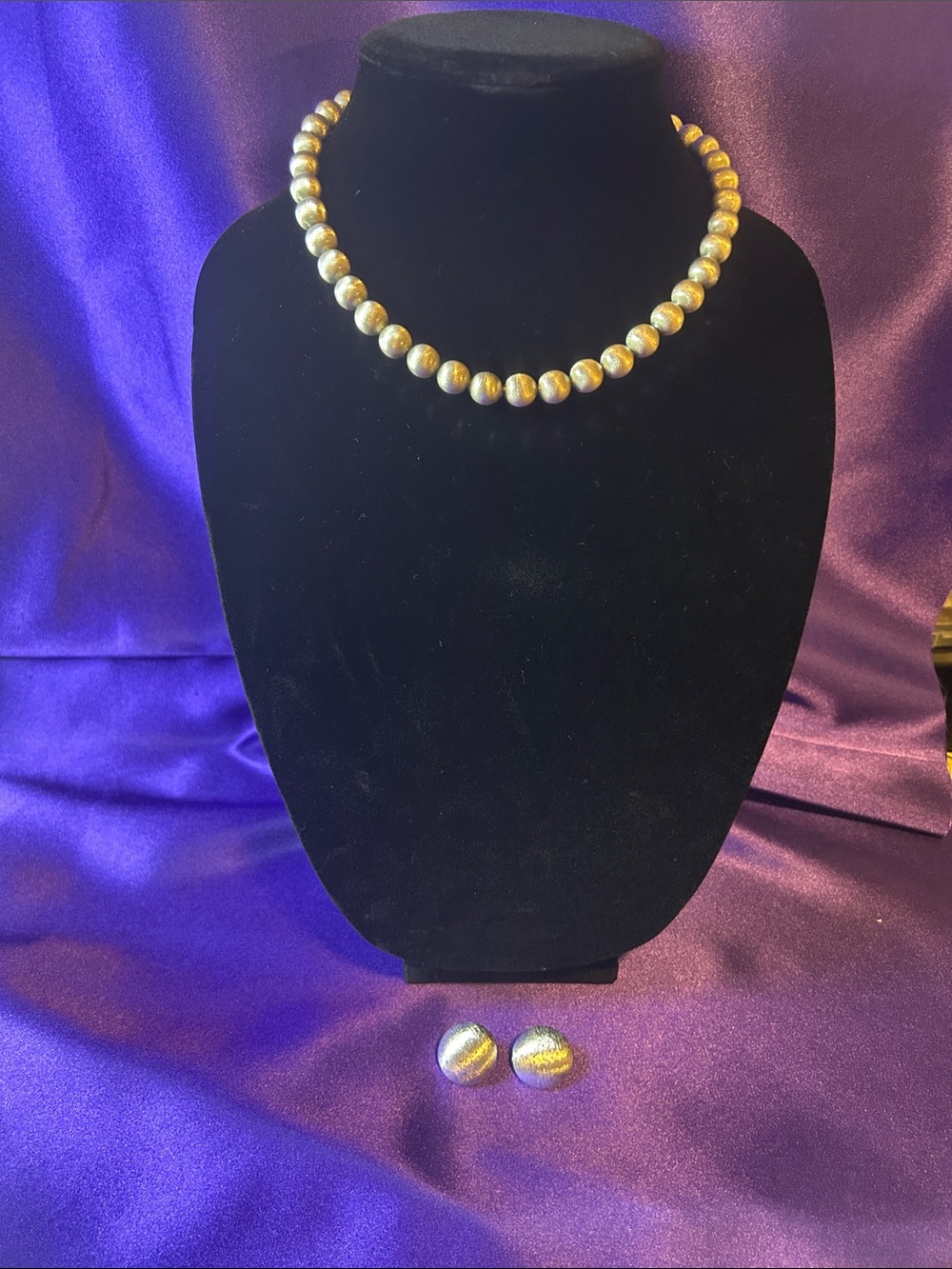 Monet Silver Tone Beaded Necklace and Earring Set - Women Jewelry